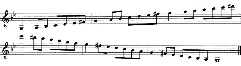 G Harmonic Minor Scale for Clarinet